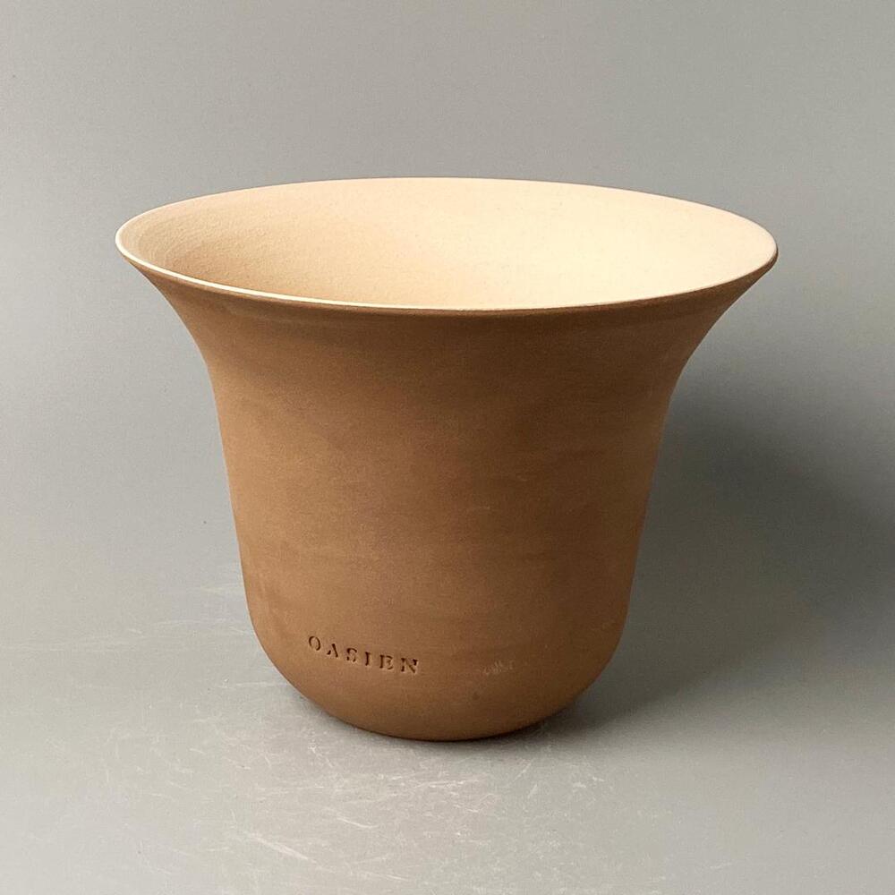 Poppy pot - brown & Ivory